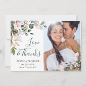 ユーカエレガントリ赤面ピンクローゼス4フォト サンキューカード (正面)