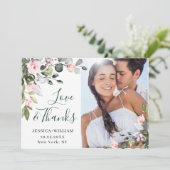 ユーカエレガントリ赤面ピンクローゼス4フォト サンキューカード (スタンド正面)