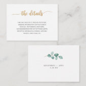 ユーカエレガントリ金ゴールド結婚情報詳細カード エンクロージャーカード (正面/裏面)
