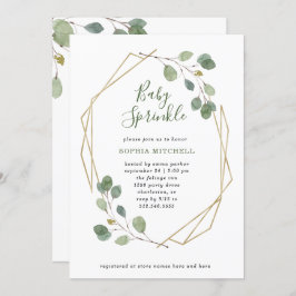 ユーカシンプルリ緑化幾何ベビースプリンク 招待状