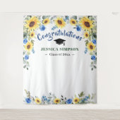 ユーカモダンリのヒマワリ写真グラッドバック タペストリー (正面)