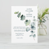 ユーカモダンリミニマルシンプル結婚支部（ユーカリ属） 招待状 (スタンド正面)