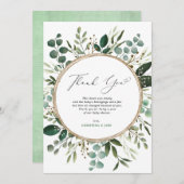 ユーカモダンリ植物の緑のベビーシャワー サンキューカード (正面/裏面)