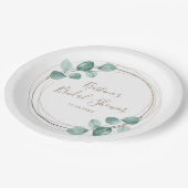 ユーカモダンリ水色コーヒースクリ結婚プト ペーパープレート (アングル)