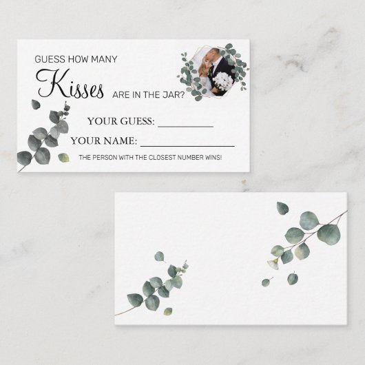 ユーカリいくつのキスブライダルシャワーカードゲーム プレイスカード (正面/裏面)