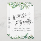 ユーカリいつ我々がハグできる延期結婚の 招待状 (正面/裏面)