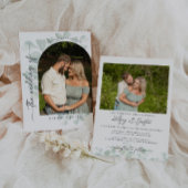 ユーカリお洒落プトゥス写真結婚式招待状 招待状