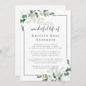 ユーカリお祝いオブライフメモリアル招待状 招待状 (正面/裏面)