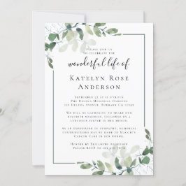 ユーカリお祝いオブライフメモリアル招待状 招待状