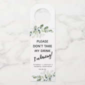 ユーカリお願い飲み物を飲まないで ボトルネックタグ (裏面)