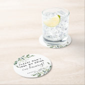 ユーカリお願い飲み物を飲まないで ラウンドペーパーコースター (インサイチュ)