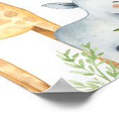 ユーカリかわいいサファリ赤ちゃんシャワー歓迎サイン ポスター (角)