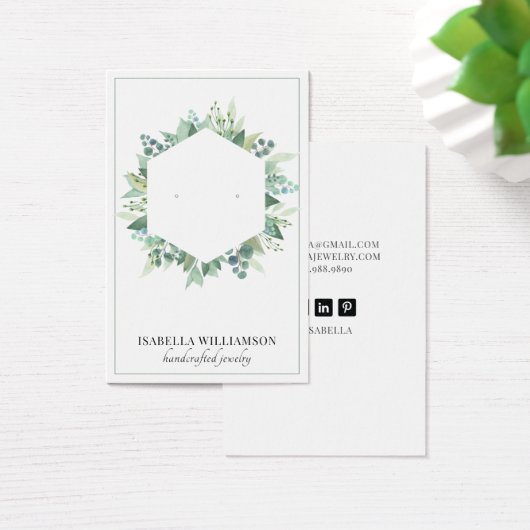 ユーカリかわいらしー緑地耳飾りディスプレイカード (デスク)