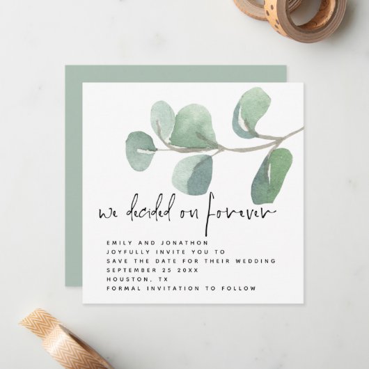 ユーカリが永遠に日付を保存することに決めた ノートカード (正面/裏面インサイチュ)