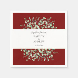 ユーカリが永遠に燃え結婚続く スタンダードカクテルナプキン