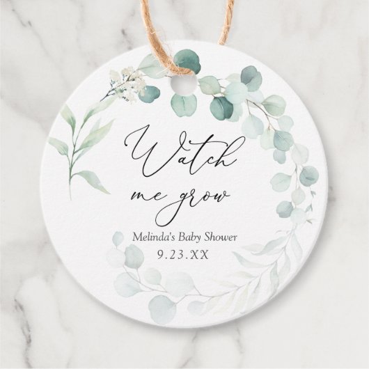 ユーカリが私が植物の好意を育てるのを見る フェイバータグ (正面)