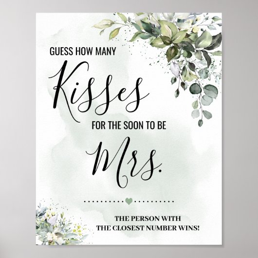 ユーカリすぐに署名するキスの数 ポスター (正面)