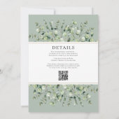 ユーカリすべて一つのセージ・グリーン結婚の 招待状 (裏面)