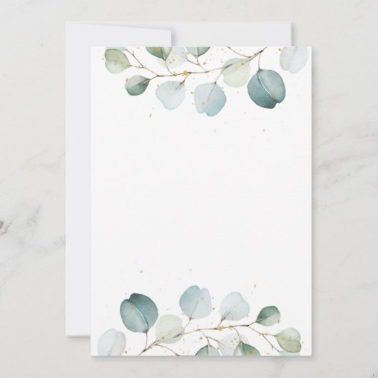 ユーカリそれは男の子の赤ちゃんシャワー編集可能インビタット 招待状 (裏面)