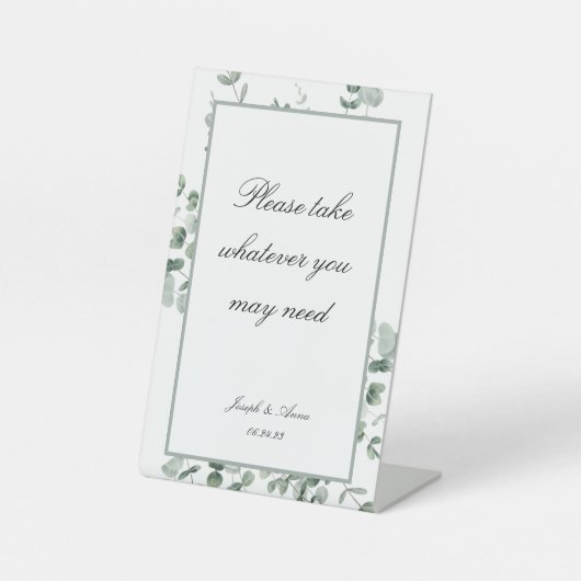 ユーカリでカスタマイズ可能なバスルームのサイン 台座サイン (正面)