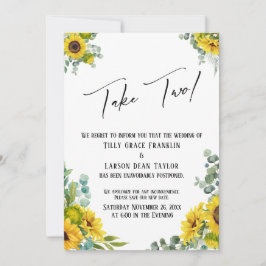 ユーカリとひまわりの延期結婚式　テイクツー 招待状