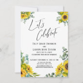 ユーカリとひまわりの結婚式招待状 招待状 (正面)