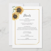 ユーカリとひまわりをモチーフにした幾何学的なウェディングテーマ 招待状 (裏面)