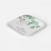 ユーカリとカラフラワー – ブライダルシャワー ペーパープレート (傾斜あり)