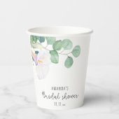 ユーカリとカラフラワー – ブライダルシャワー 紙コップ (裏面)