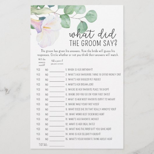 ユーカリとカラ – 新郎は何とゲームを言った (正面)