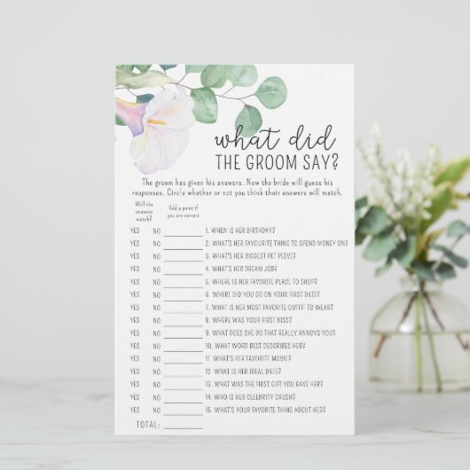 ユーカリとカラ – 新郎は何とゲームを言った (スタンド正面)