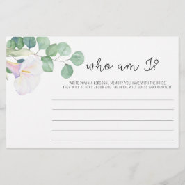 ユーカリとカラ – 誰が私のブライダルシャワーゲーム 便箋