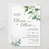 ユーカリとジャスミンのボタニカル結婚式招待状 招待状 (正面)