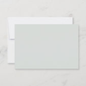 ユーカリとセージのグリーンを使ったモダンな幾何学模様のウェディング サンキューカード (裏面)