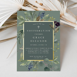 ユーカリとセージの確認 箔招待状