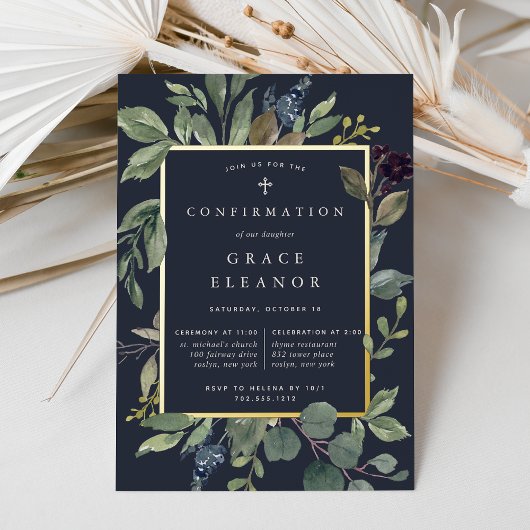 ユーカリとセージの確認 箔招待状