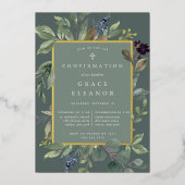 ユーカリとセージの確認 箔招待状 (正面)