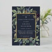 ユーカリとセージの確認 箔招待状 (立ち正面)