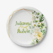 ユーカリとデイジーの紙皿 ペーパープレート (正面)