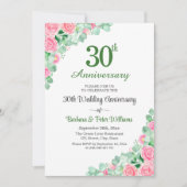 ユーカリとバラの結婚30周年記念 招待状 (正面)