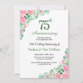 ユーカリとバラの75回目結婚記念日 招待状 (正面)
