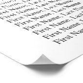 ユーカリとバラ16テーブル結婚のシーティングチャート ポスター (角)