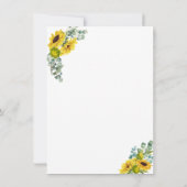 ユーカリとヒマワリの手書きレセプションカード 招待状 (裏面)