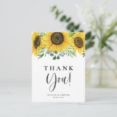 ユーカリとヒマワリ結婚の感謝 ポストカード (スタンド正面)