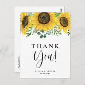 ユーカリとヒマワリ結婚の感謝 ポストカード (正面/裏面)