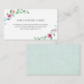 ユーカリとピンクの花囲いカード エンクロージャーカード (正面/裏面)