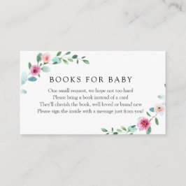ユーカリとピンクの花本ベビー エンクロージャーカード