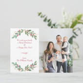 ユーカリとホリーベリーのホリデーフォトカード シーズンカード (スタンド正面)