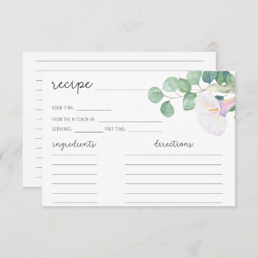 ユーカリとホワイトカラ – レシピカード (正面/裏面)
