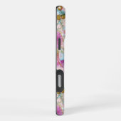 ユーカリとミモザのピンクの花 iPhoneケース (右側面)